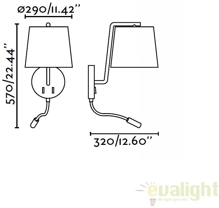 Aplica de perete cu reader LED BERNI 29331