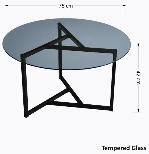 Măsuță de cafea TRIO 42x75 cm neagră
