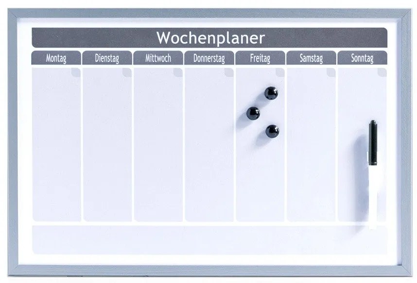 Tablă magnetică WOCHENPLANER + 3 magneți, 60x40 cm, ZELLER