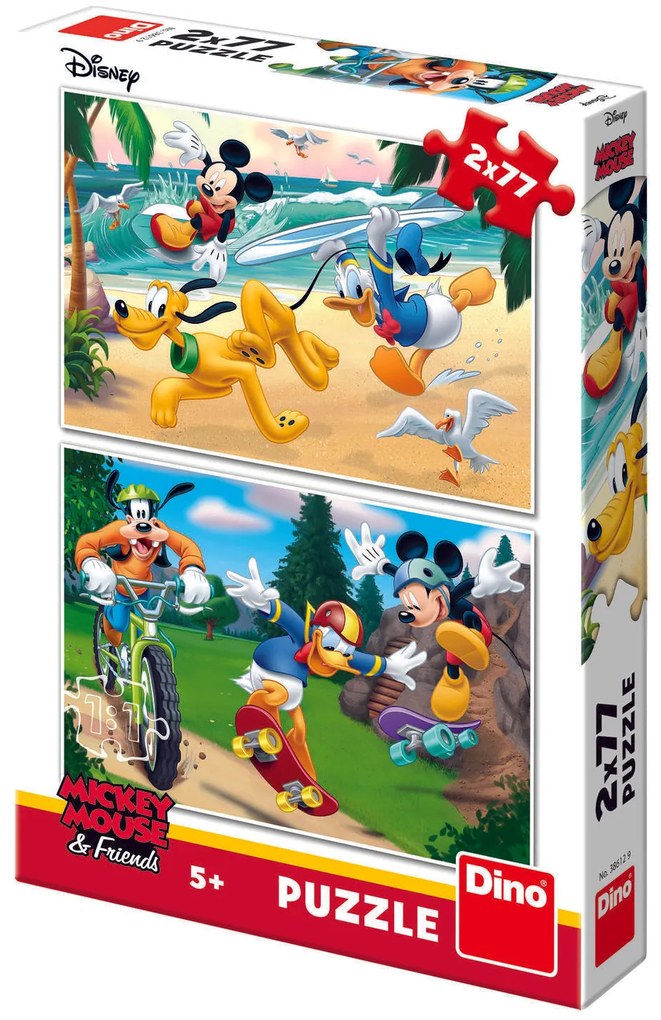 PUZZLE 2 IN 1 - MICKEY CAMPIONUL (2 X 77 PIESE) - DINO (386129)