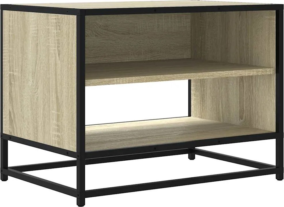 vidaXL Comodă TV, stejar sonoma, 61x40x46 cm, lemn prelucrat și metal