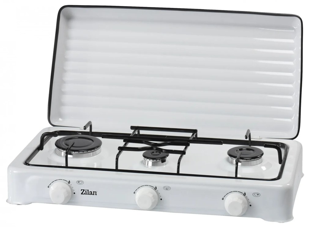 Aragaz cu 3 ochiuri ZILAN ZLN-0032,culoare alb utilizare numai GPL butelie,