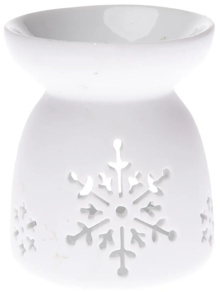 Aroma-lampă din ceramică Snowlet alb,7,7 x 9 cm