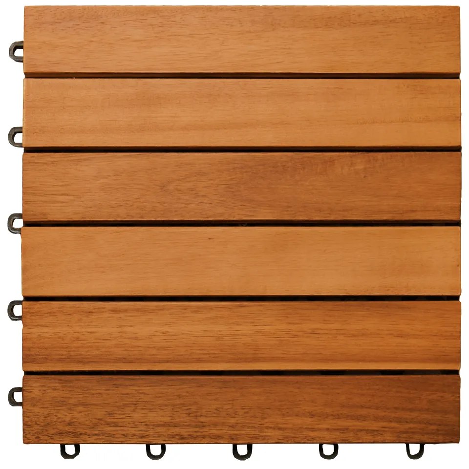 Deuba Gresie din lemn - set 11 piese, 30×30 cm