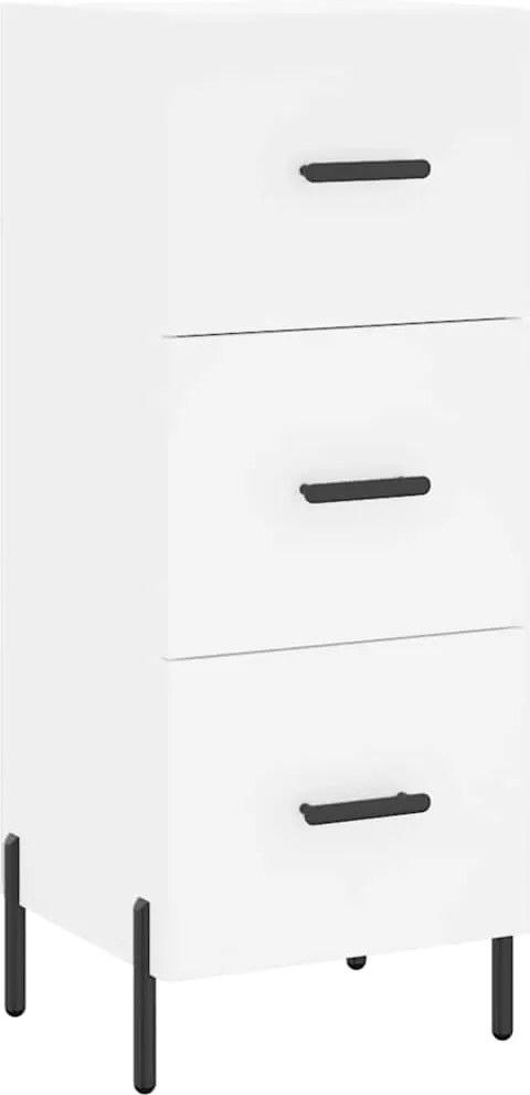 vidaXL Servantă, alb, 34,5x34x90 cm, lemn compozit