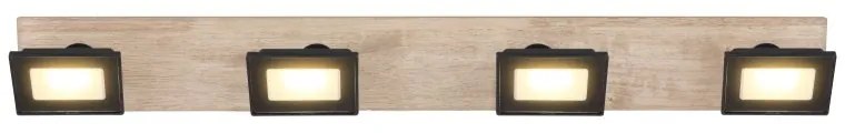 Plafoniera LED cu 4 spoturi directionabile design industrial Joya maro, negru