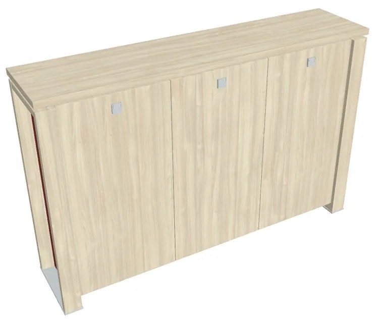 Dulap mediu Verno+ S 200 x 46 x 130 cm, salcâm / roșu