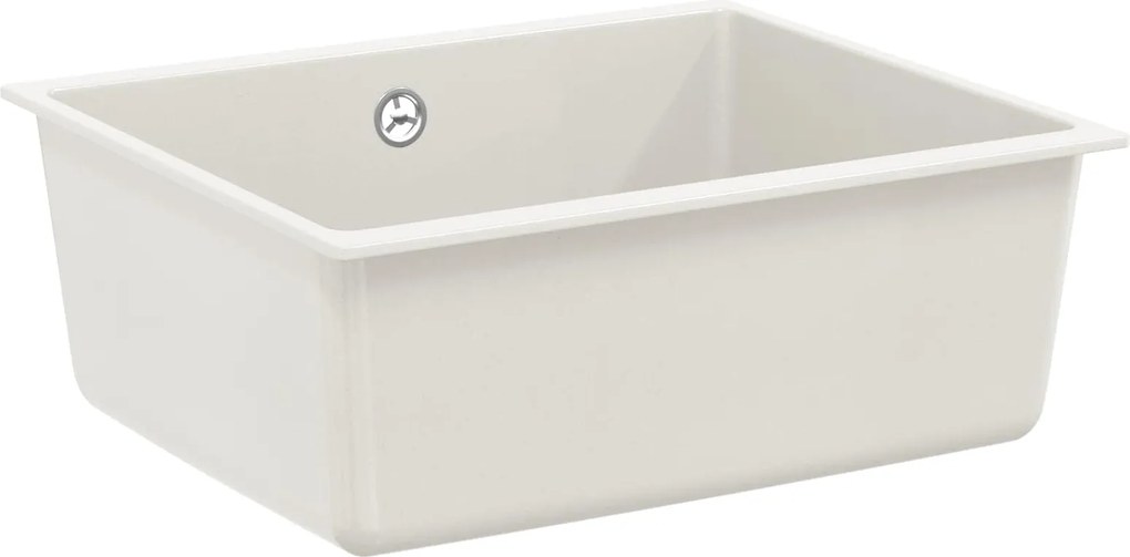 vidaXL Chiuvetă Alb 530 x 460 mm 80% Quartz și 20% Rășină