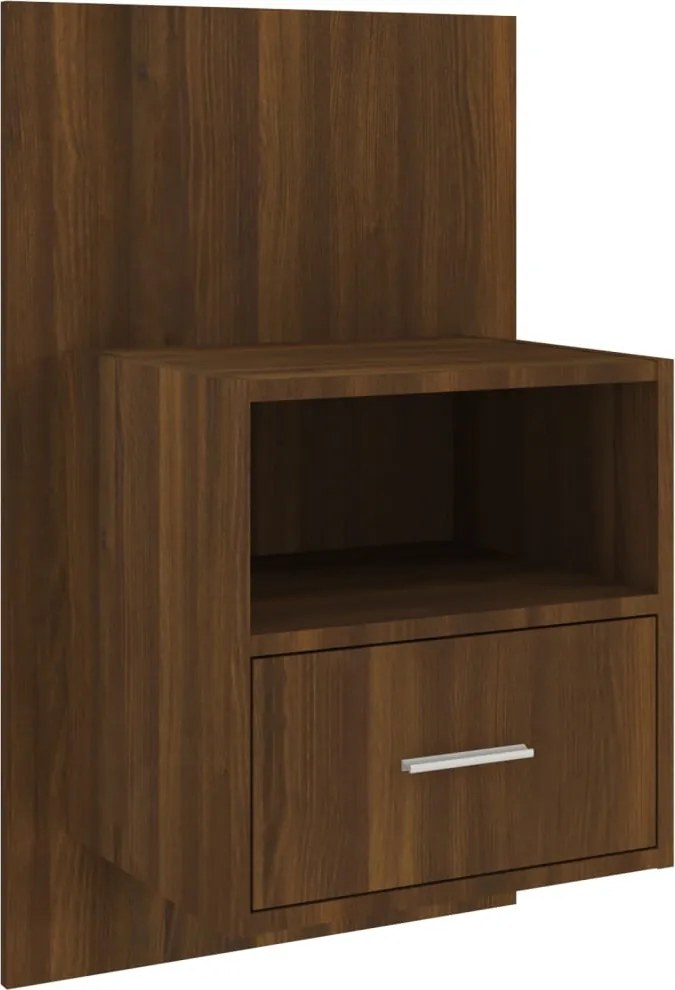 vidaXL Noptieră de perete, stejar maro