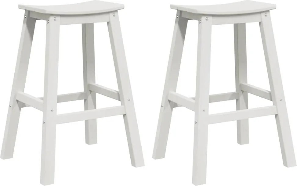 vidaXL Scaun de bar 2 pcs Alb 52 x 43 x 73,5 cm HDPE
