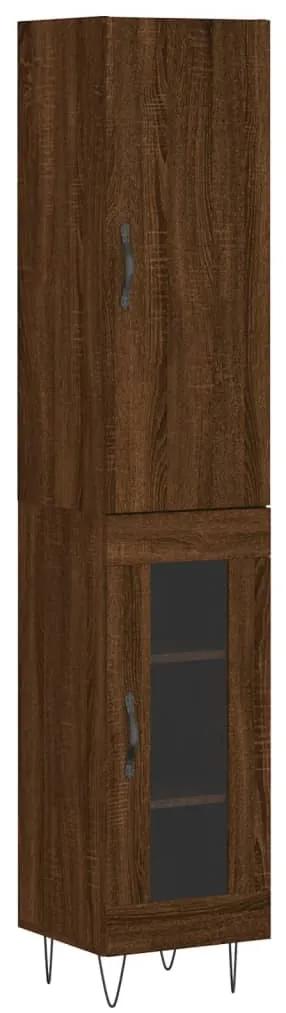3199080 vidaXL Dulap înalt, stejar maro, 34,5x34x180 cm, lemn prelucrat