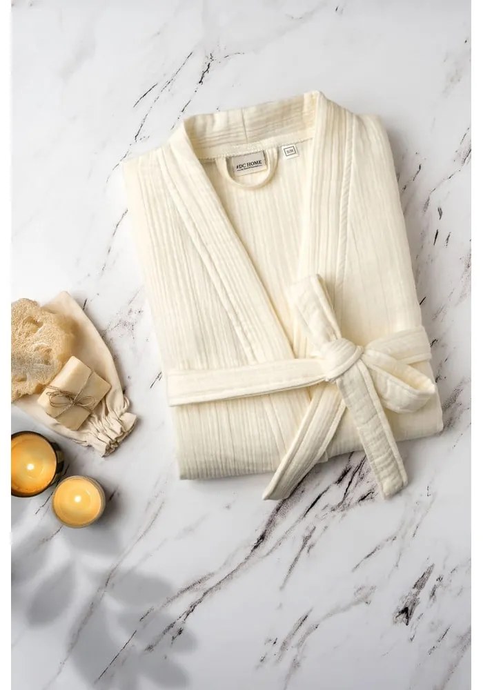 Halat crem S/M din muselină Kimono – Foutastic