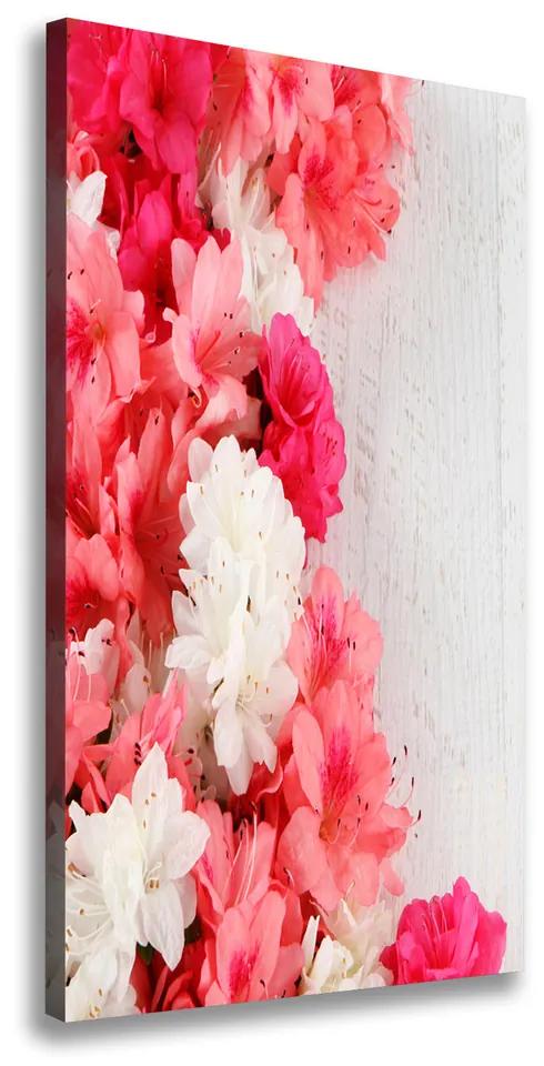 Tablou pe pânză canvas Flori pe lemn