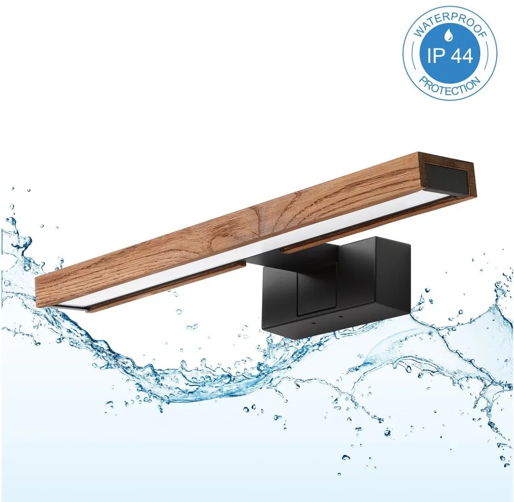 Brilagi-LED Iluminare pentru oglindă de baie WOODY MIRROR 3în1 LED/8W/230V 40 cm IP44 negru/stejar