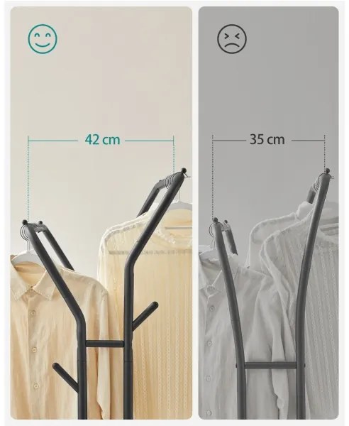 Cuier mobil de podea LINEA, negru