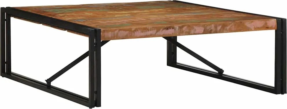 vidaXL Masuta de cafea multicolora 100x100x35 cm lemn masiv recuperat