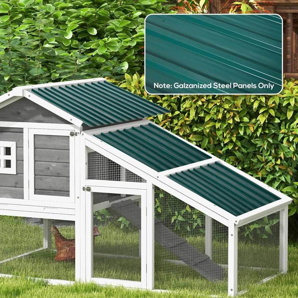 Outsunny Panouri pentru Acoperiș din Oțel, 12 Foi Galvanizate pentru Acoperișuri și Pereți, 129x45 cm, Verde | Aosom Romania