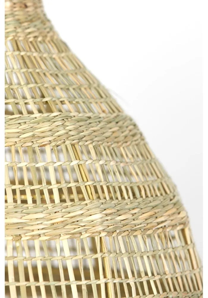 Lustră în culoare naturală cu abajur din iarbă de mare ø 38 cm Sagar – Light & Living