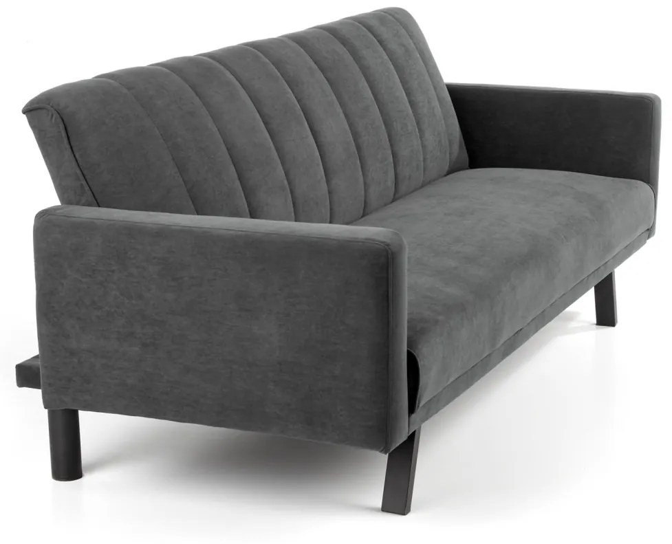 Canapea extensibila Armando velvet gri – H78 cm
