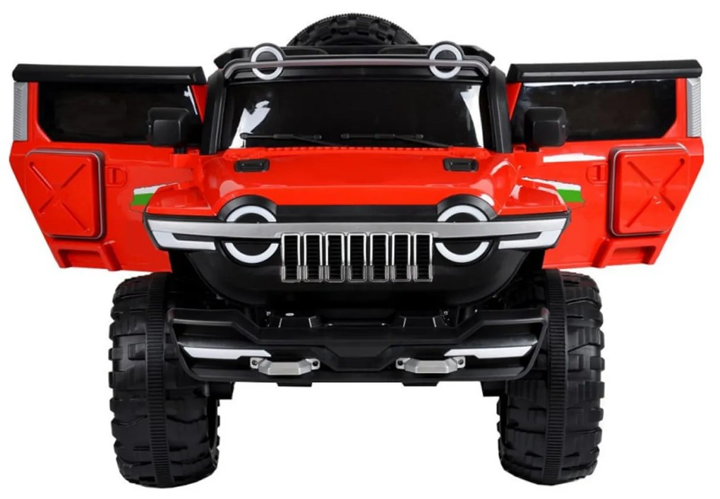 Masinuta Electrica cu acumulator pentru copii NOVOKIDS™ Thangra Jeep 4X4, 2 locuri, Max 30 kg, Cu faruri luminoase , 4 motoare, 3 Viteze, Lungime 140