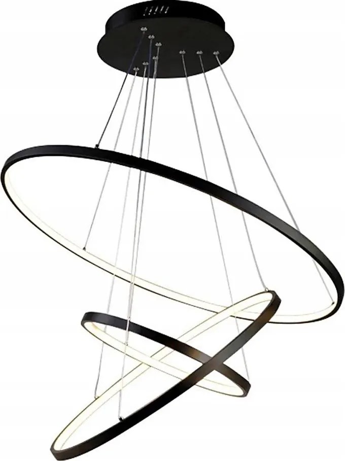 Lustră LED suspendată pe cablu LED/90W/230V Ø 80 cm, neagră