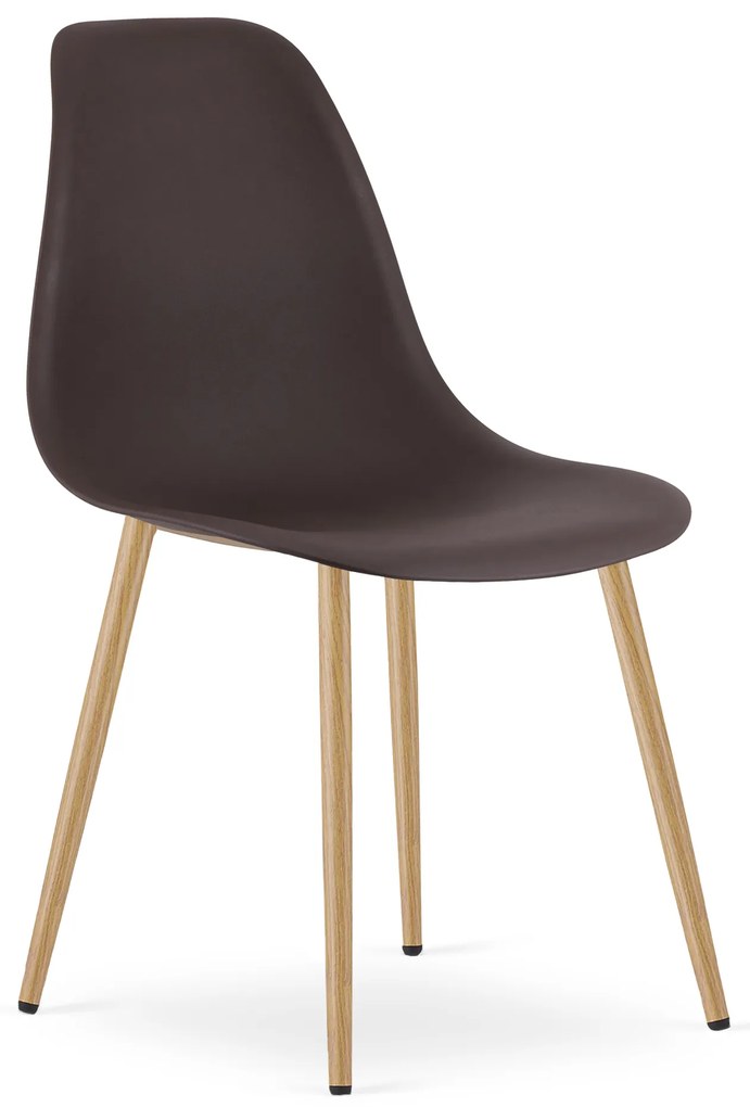 Scaun Bucatarie/Dining Velo Plus  Maro Picioare Metalice Finisaj Lemn