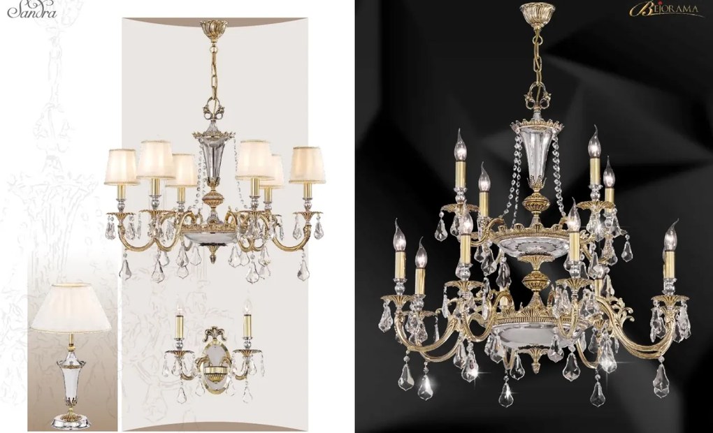 Lustra LUX cu cristale Asfour diametru 55cm Sandra 2605/3 Bejorama