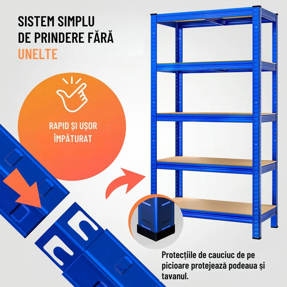 Raft cu capacitate mare HEAVY, max. 875kg, 90x40x180cm, albastru Monzana