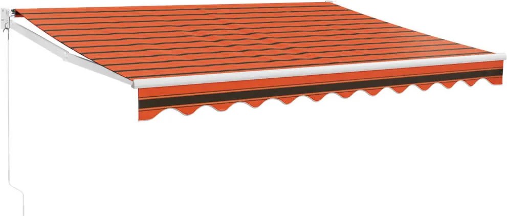 vidaXL Copertină retractabilă portocaliu/maro 3x2,5 m, textil/aluminiu