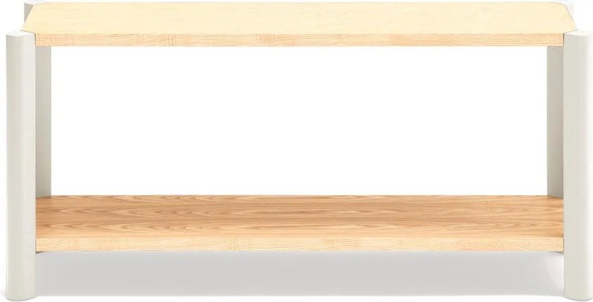 Etajeră crem/în culoare naturală deschisă cu aspect de lemn de stejar 126x59x43 cm Bona – Teulat