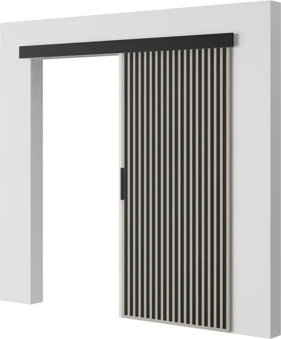 Ușă glisantă Perion – 96x1.6x205 cm – Cașmir / Negru