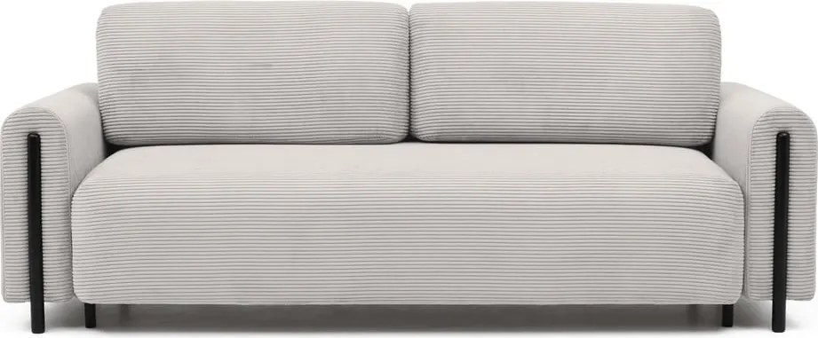 Canapea bej extensibilă/cu spațiu de depozitare cu tapițerie din catifea reiată 244 cm Arcadova – ELTAP