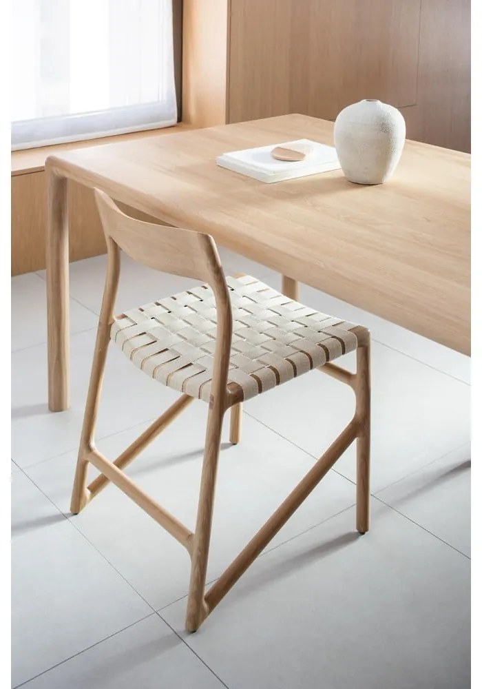 Masă de dining din lemn de stejar 90x200 cm Derven – Gazzda