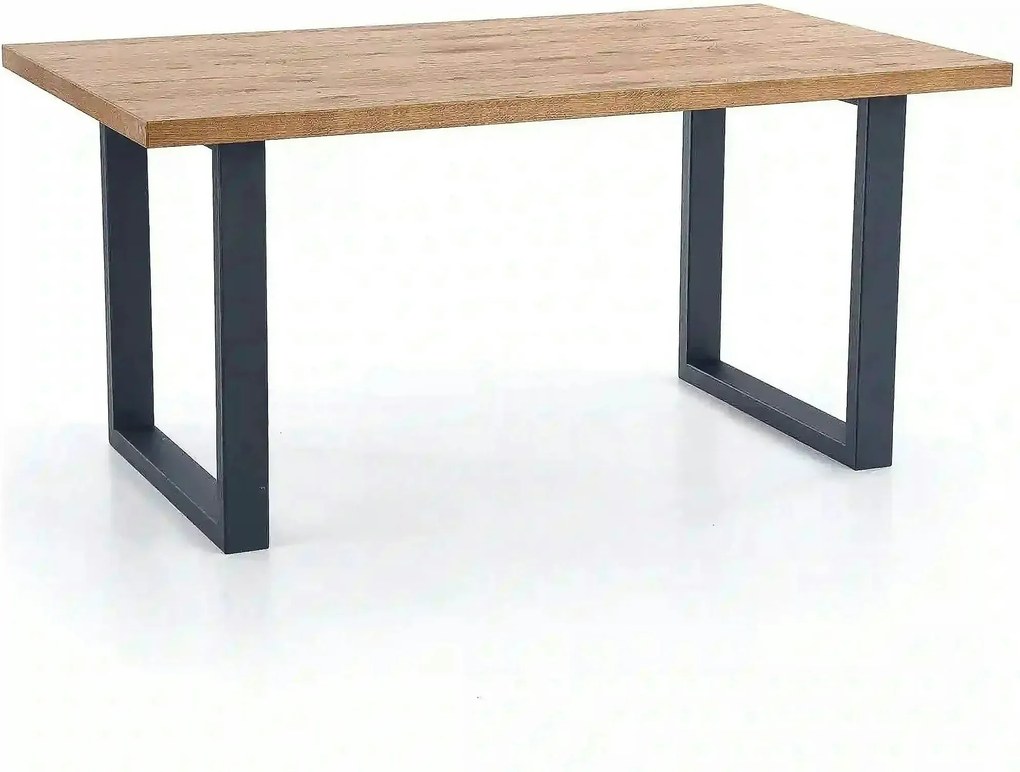 Masa extensibila PEREZ, stejar deschis/negru, 160/250x90x76 cm