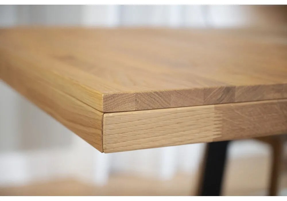 Extensie blat din lemn de stejar lustruit pentru masa de dining Rowico Brooklyn