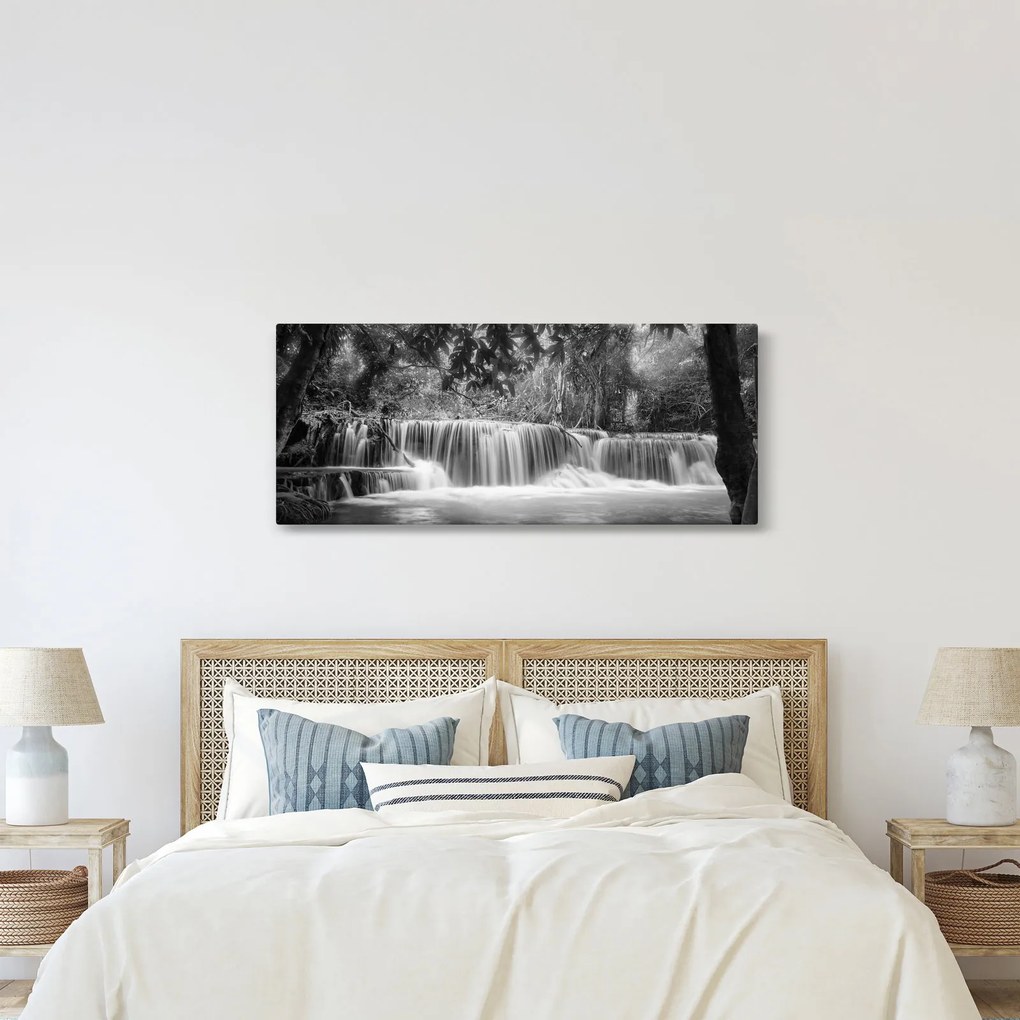 Tablou - Cascada alb-negru și alb (120x50 cm)