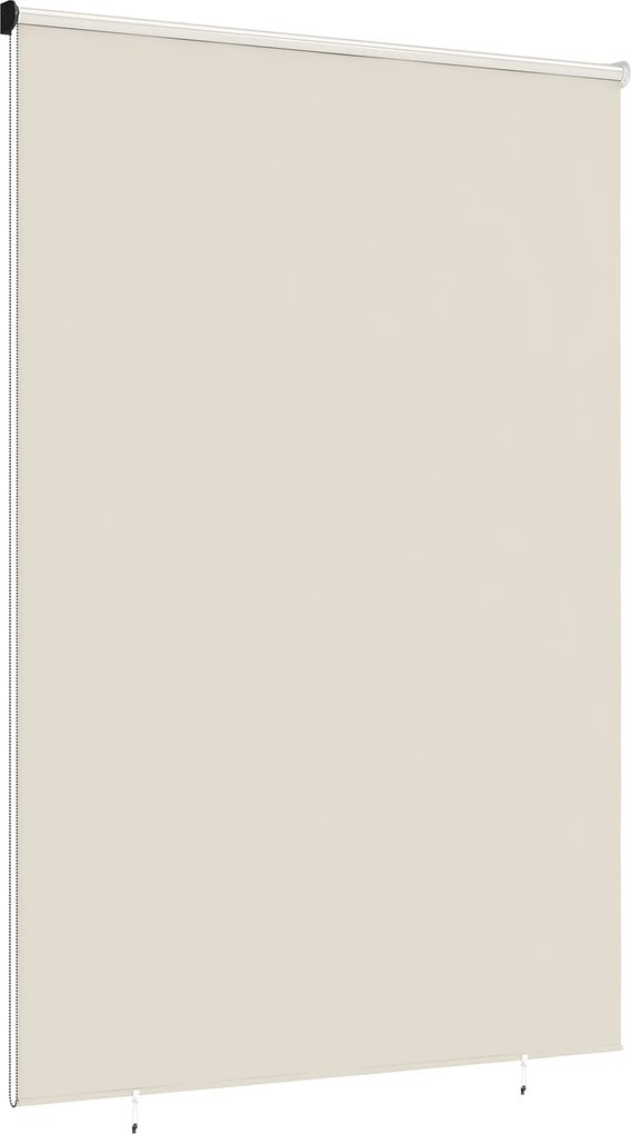 Outsunny Roletă exterioară rulou 2,4 x 1,6 m roletă opacă verticală protecție vizuală retractabilă impermeabilă, anti-UV30+, crem | Aosom Romania