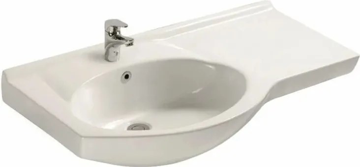 Lavoar pe mobilier Inter Ceramic alb finisaj lucios 94 cm spatiu depozitare