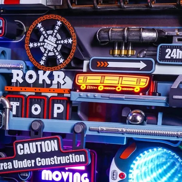 Puzzle mecanic 3D din pistă pentru bile de sticlă RoboTime Orașul trecutului