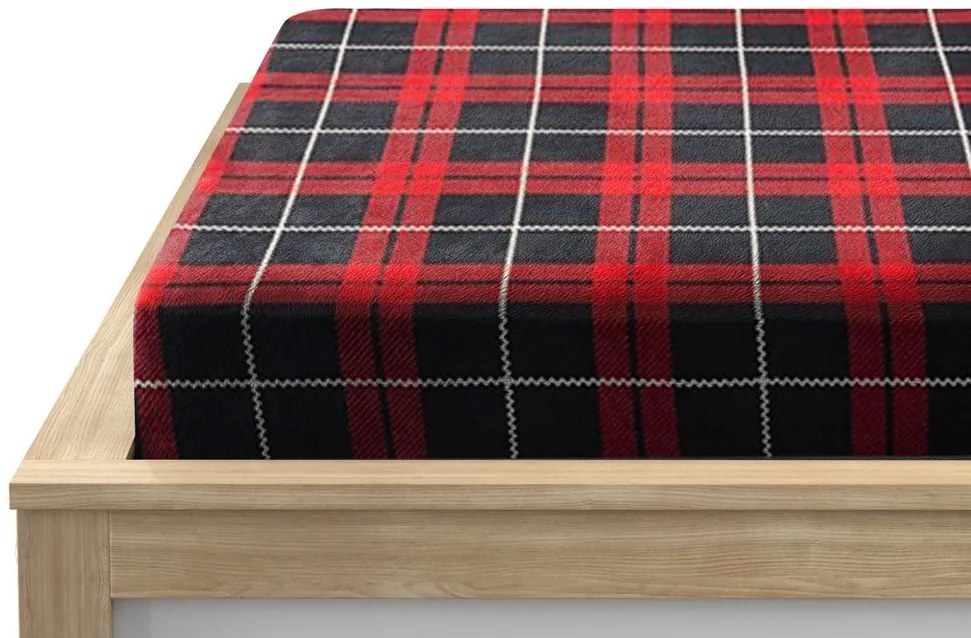 Cearsaf Cocolino microplus cu elastic ALBURY 200x200 cm rosu