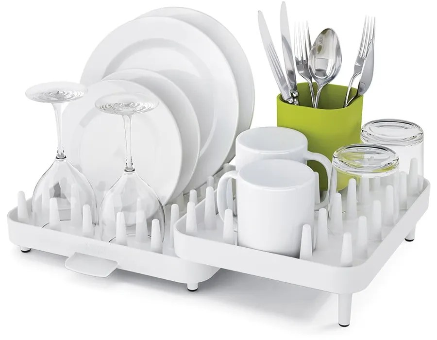 Suport pentru scurs vase, extensibil din 3 parți, Joseph Joseph Connect, alb