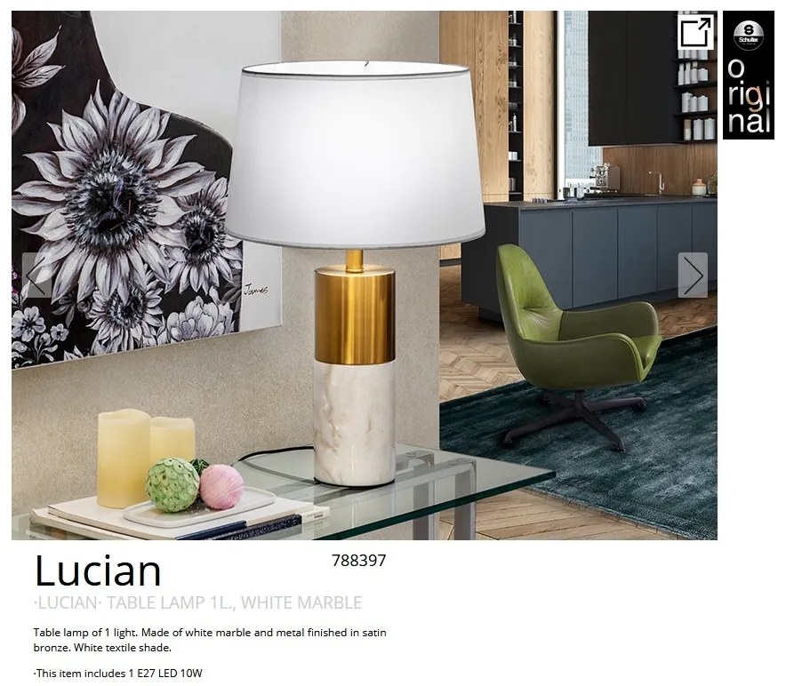 Veioza / Lampa de masa design lux elegant Lucian alba