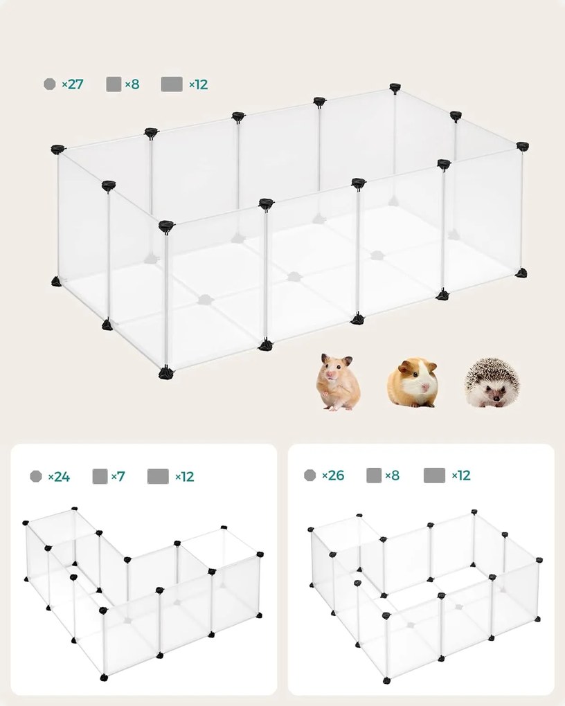 Incinta pentru animale mici NIBBLES, transparenta