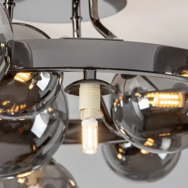 Brilagi - Lustră LED aplicată MILLA 10xG9/3W/230V crom negru/fumuriu