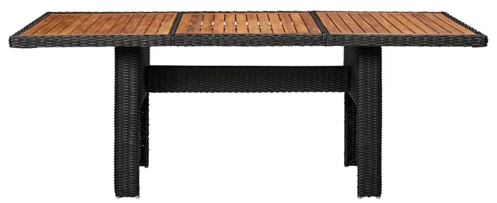 Set mobilier de exterior, 11 piese, negru, poliratan