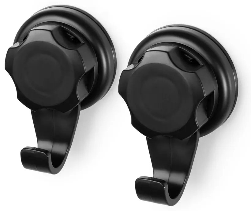 Set 2 cârlige autoadezive de perete Compactor Bestlock, negru