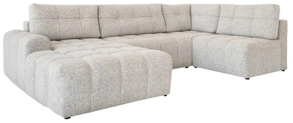 Colțar modular bej extensibil/cu spațiu de depozitare (cu colț pe partea dreaptă) Lulu – Miuform
