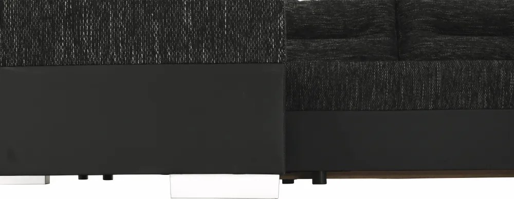 Colţar reversibil, negru/negru spicat, STILA