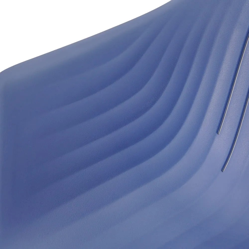 Scaun de grădină din plastic Ballena cu picioare metalice, albastru