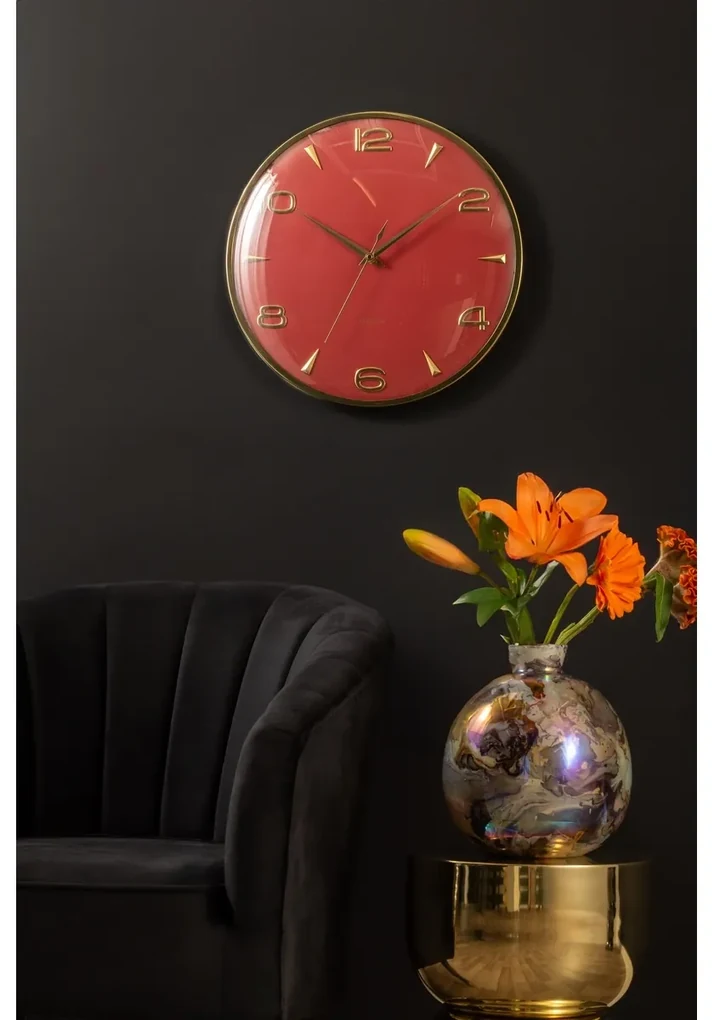 Karlsson 6017RD design ceas de perete roșu,diametru 40 cm